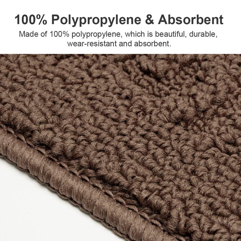 VANZAVANZU Kitchen Rugs, 2 Pack 31"x19" Kitchen Mats, Half Moon Round Kitchen Rugs Carpet, Designed in Latex Anti Skid Absorbent and Machine Washable for Kitchen Doorway Bathroom Floors (Coffee) - Image 4